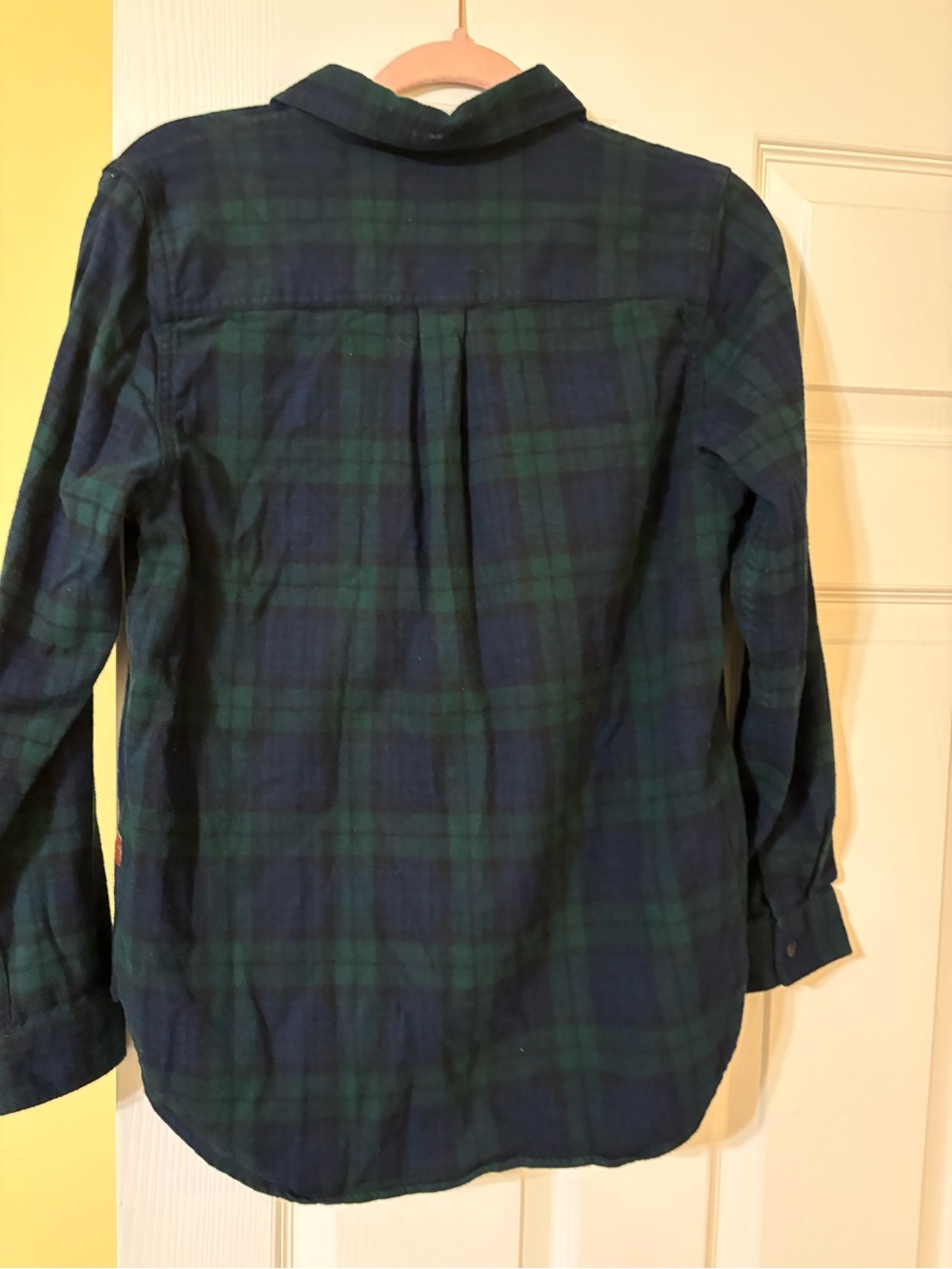 L.L. Bean Navy and Green Plaid Half-Zip Shirt - Picture 2 of 4